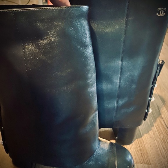 Chanel black  mid boots - Picture 1 of 2
